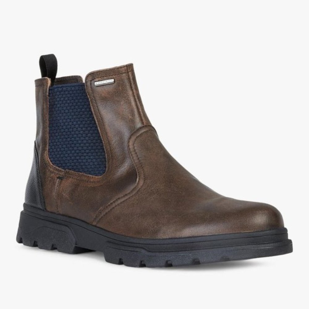 Geox Men's Clintfordb ABX Leather Pull-On Boot
